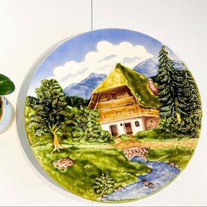 Handpainted Vintage German Plate Wall Hanging